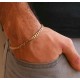 Curb armbånd 5 mm (vælg længde) Stål/guld