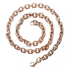 Cable kæde Rødguld/stål, 7 mm tyk, 5 cm lang