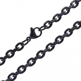 Sort cable kæde. 5 mm tyk. Vælg længde