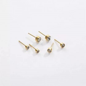 6 mm imiteret perle øreringe med skruelås. Stål/guld