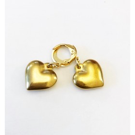26 mm hjerte øreringe. (2 stk) Stål/guld