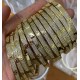 Goldfilled 18k cuff armbånd med 3 rækker sten.